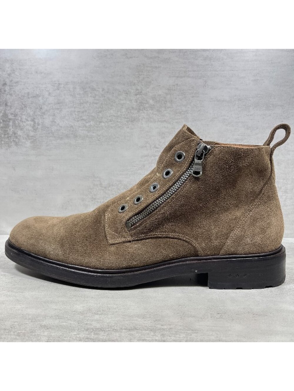 John Varvatos Star USA Suede Leather Side Zip Laceless Boots - Men's Size 10